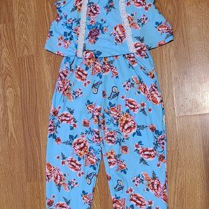 Girls Chillipop Aqua Blue Ruffle Romper
